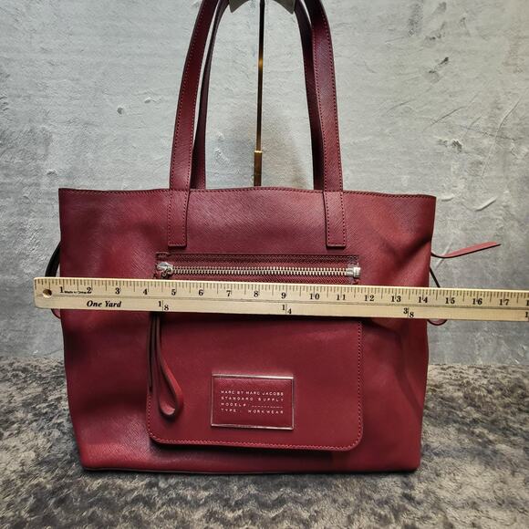 Marc By Marc Jacobs Tote Bag Womens One Size Red Canyon Leather Workwear - Picture 5 of 16